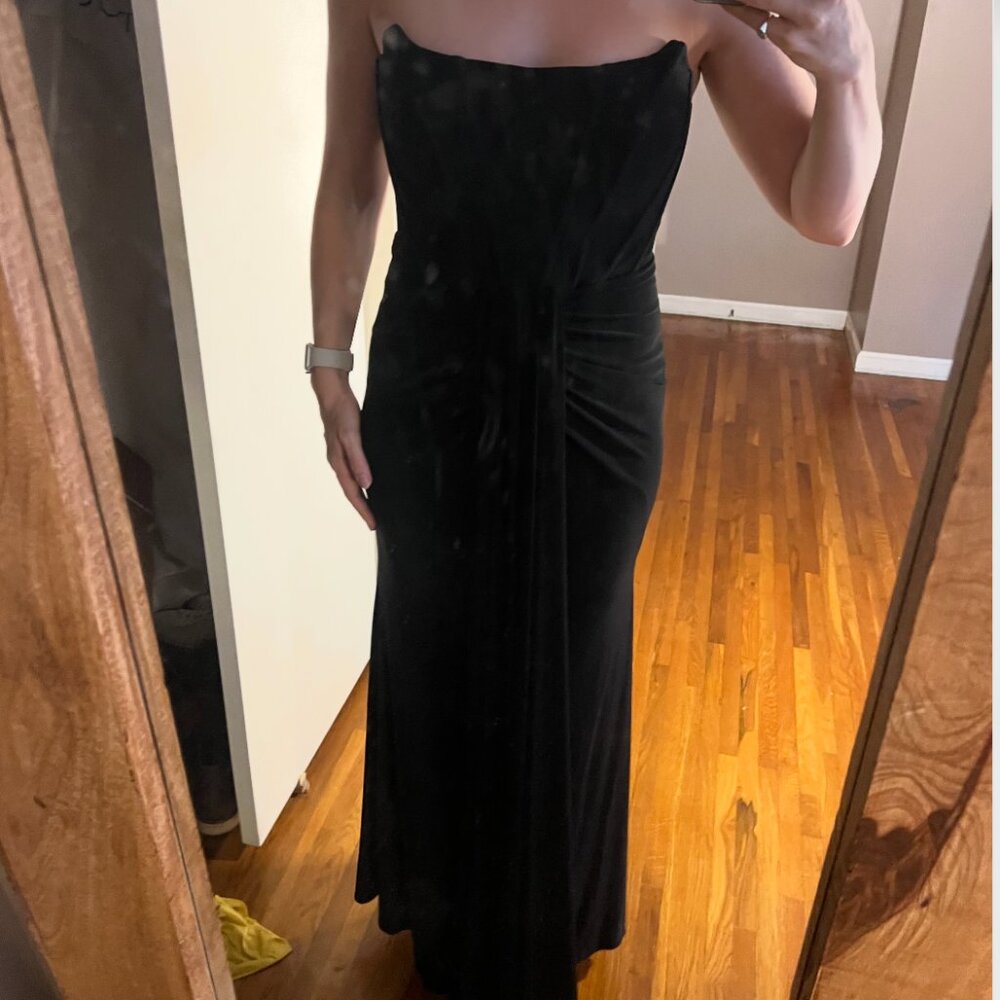 Mac Duggal Strapless Sweetheart Jersey Gown - Picture 4 of 8